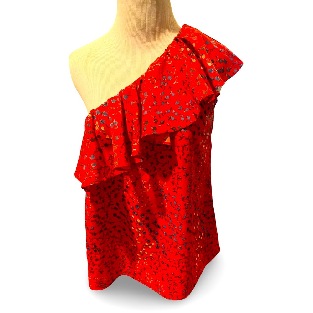 French Connection one shoulder silk top